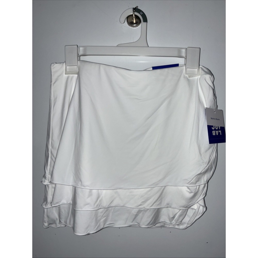 JoyLab High-Rise Athletic Skort Pull On Stretch Women's Size M White Tennis